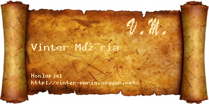Vinter Mária névjegykártya